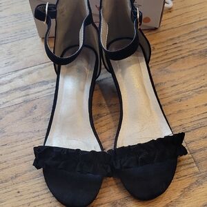 Girls Size 3 Elegant Black Ankle Strap Sandals